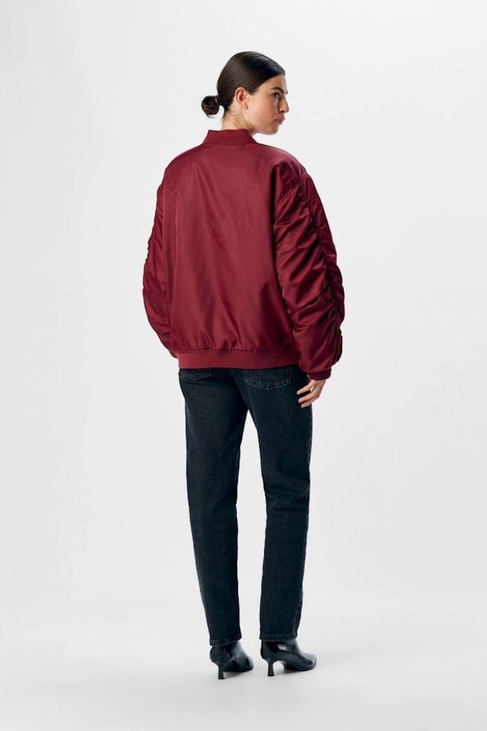 Mary Oversize Bomber Jacket, Cabernet